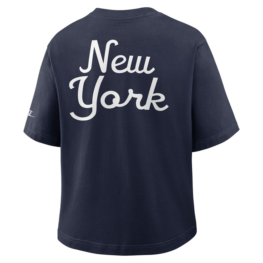 New York Giants Women's Rewind Pocket Boxy T-Shirt Royal