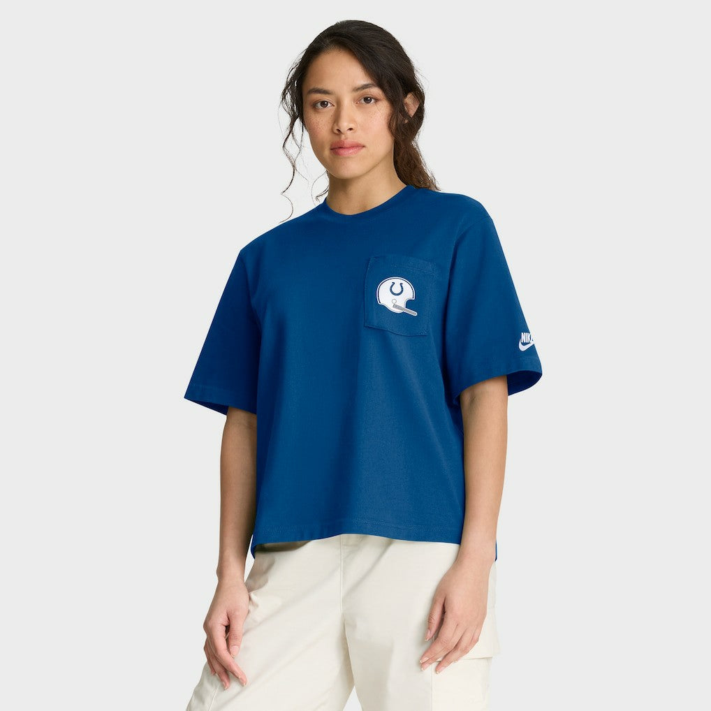 Indianapolis Colts Women's Rewind Pocket Boxy T-Shirt Royal