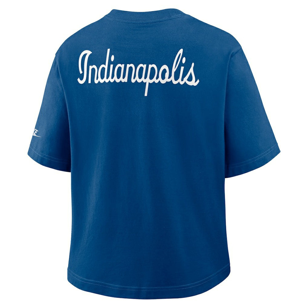 Indianapolis Colts Women's Rewind Pocket Boxy T-Shirt Royal