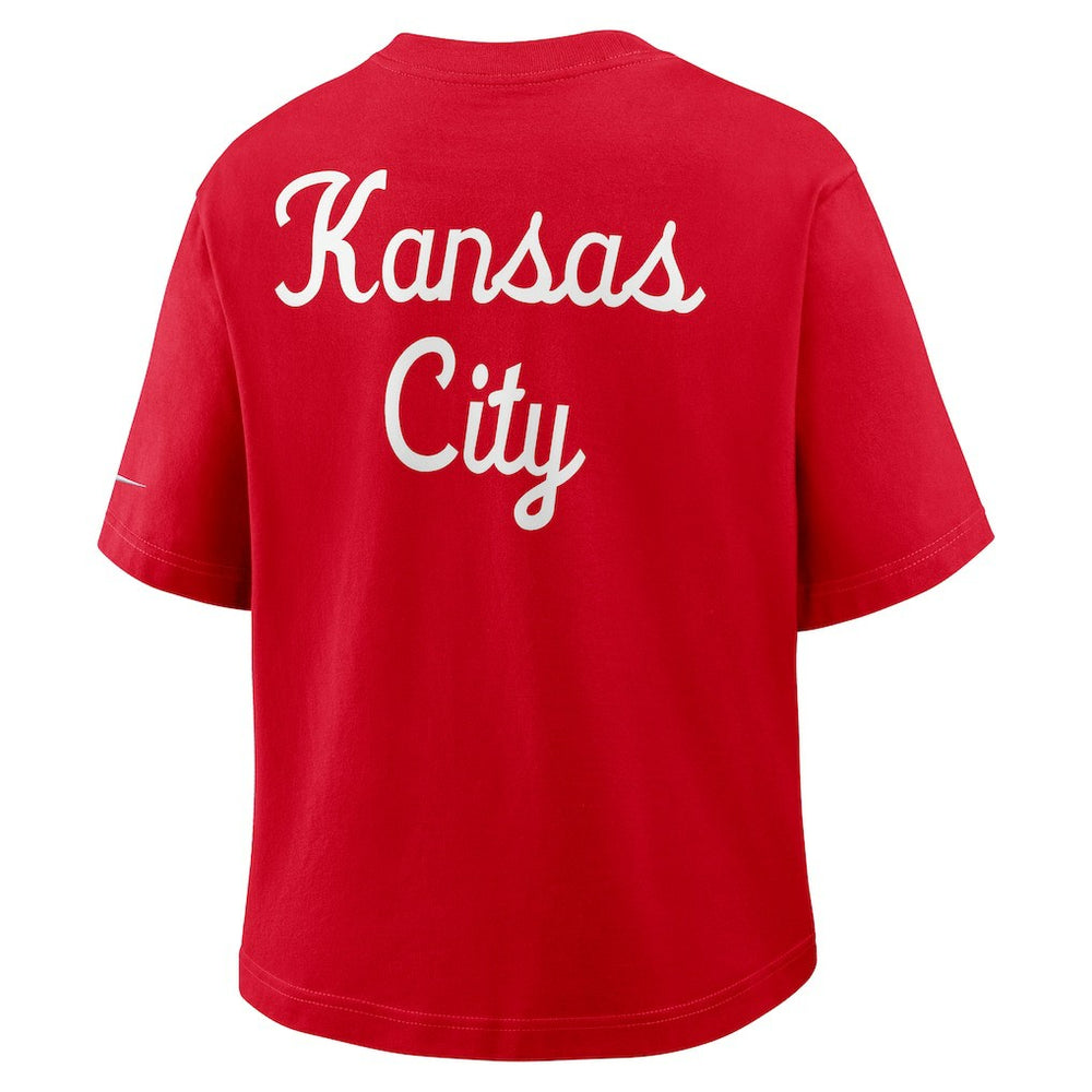 Kansas City Chiefs Women's Rewind Pocket Boxy T-Shirt Red