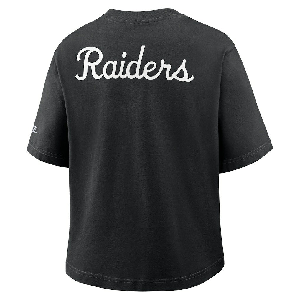 Las Vegas Raiders Women's Rewind Pocket Boxy T-Shirt Black