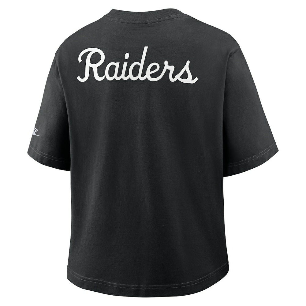 Las Vegas Raiders Women's Rewind Pocket Boxy T-Shirt Black
