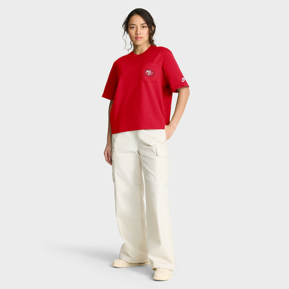 San Francisco 49ers Women's Rewind Pocket Boxy T-Shirt Scarlet