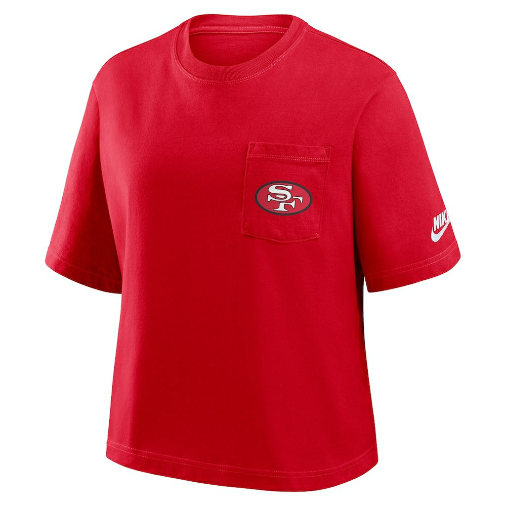 San Francisco 49ers Women's Rewind Pocket Boxy T-Shirt Scarlet