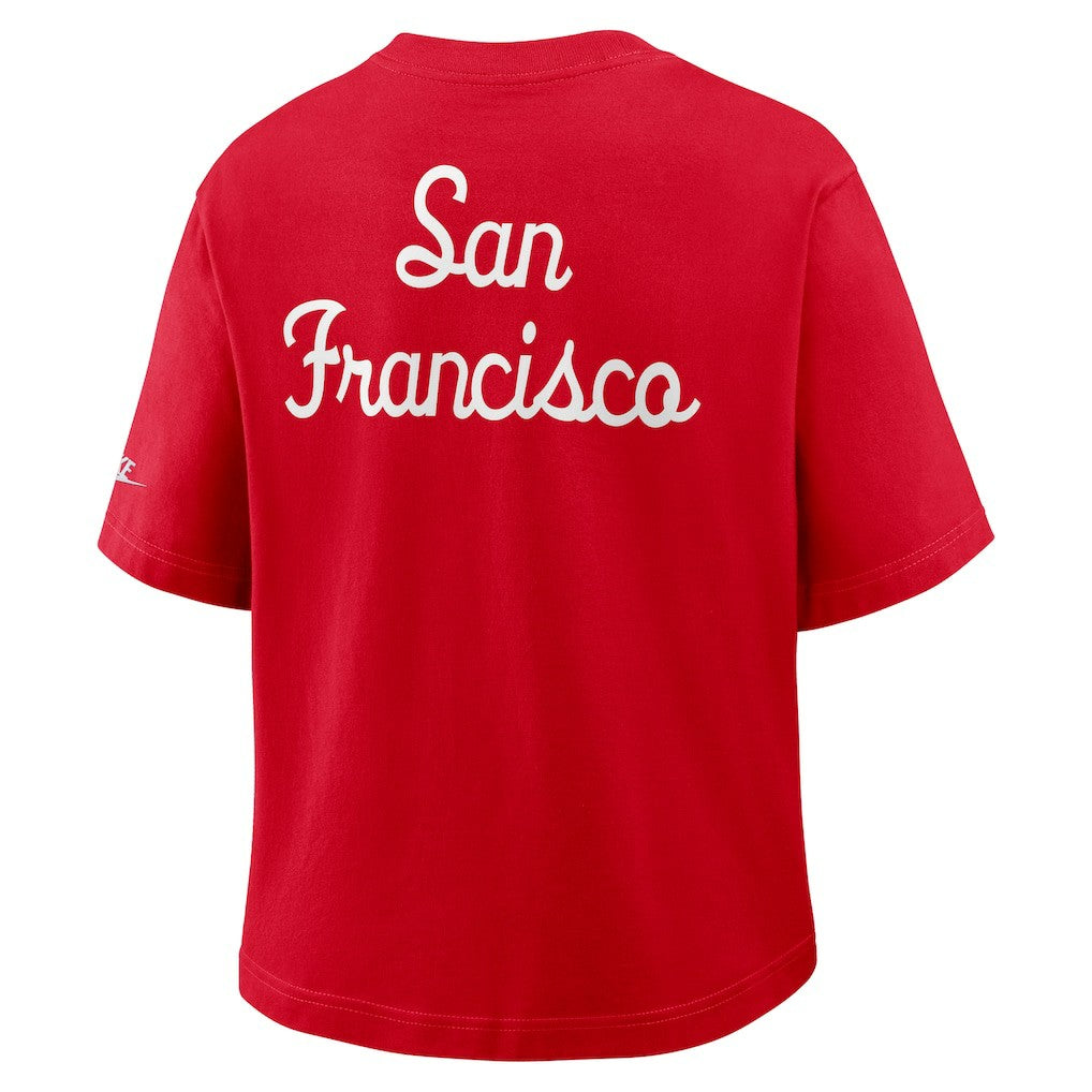 San Francisco 49ers Women's Rewind Pocket Boxy T-Shirt Scarlet