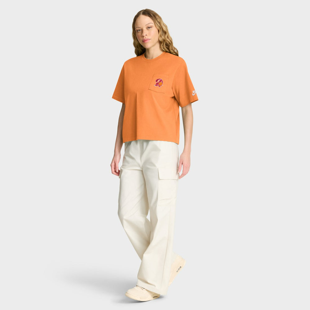 Tampa Bay Buccaneers Women's Rewind Pocket Boxy T-Shirt Orange