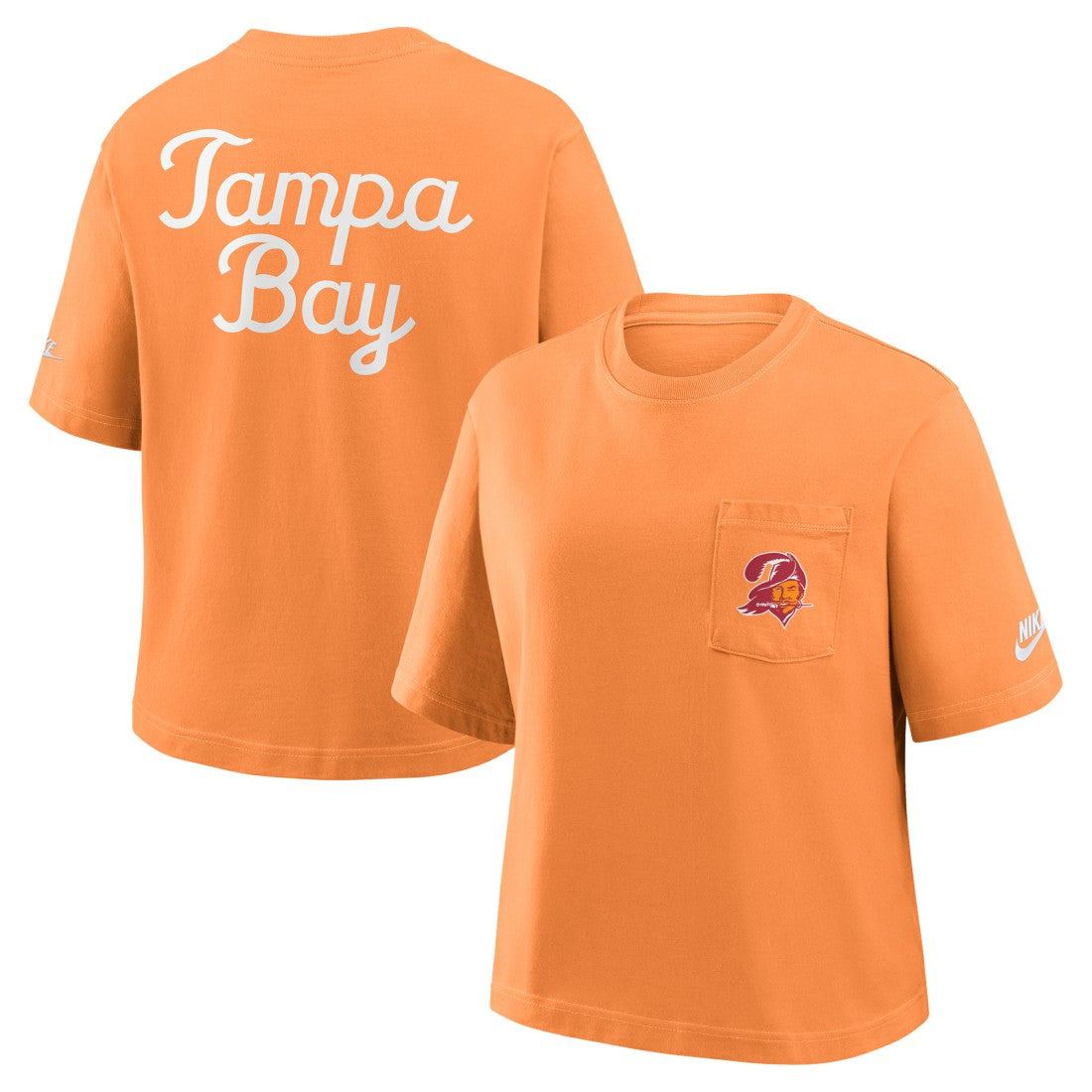Tampa Bay Buccaneers Women's Rewind Pocket Boxy T-Shirt Orange