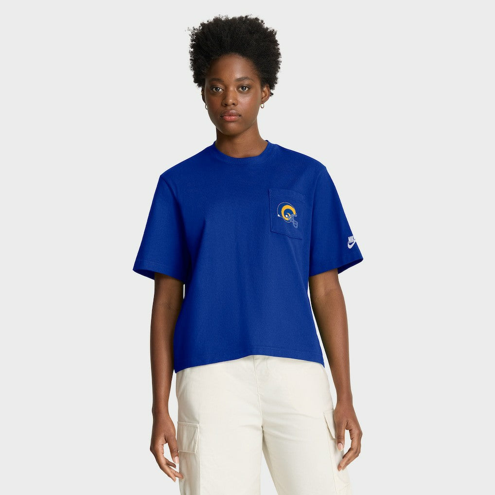 Los Angeles Rams Women's Rewind Pocket Boxy T-Shirt Royal