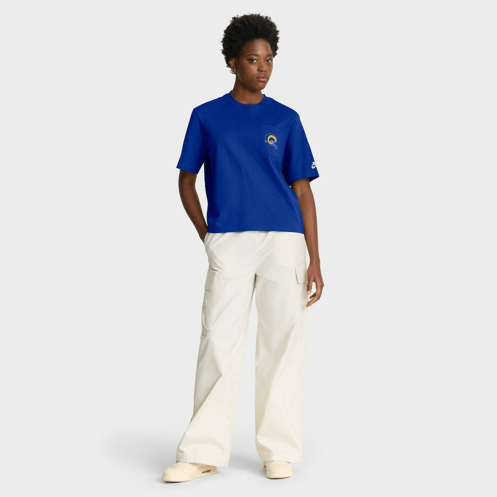 Los Angeles Rams Women's Rewind Pocket Boxy T-Shirt Royal