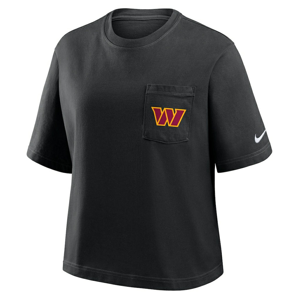 Washington Commanders Women's Rewind Pocket Boxy T-Shirt Black