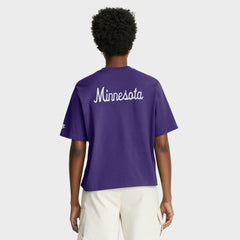 Minnesota Vikings Women's Rewind Pocket Boxy T-Shirt Purple