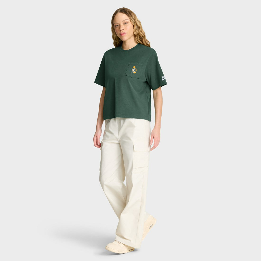 Green Bay Packers Women's Rewind Pocket Boxy T-Shirt Green