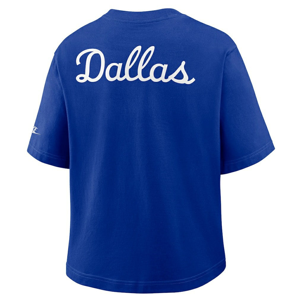 Dallas Cowboys Women's Rewind Pocket Boxy T-Shirt Royal