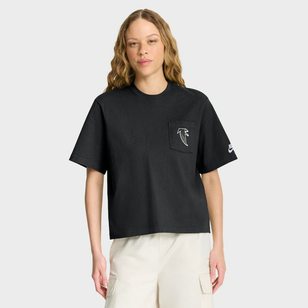Atlanta Falcons Women's Rewind Pocket Boxy T-Shirt Black