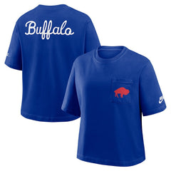 Buffalo Bills Women's Rewind Pocket Boxy T-Shirt Royal
