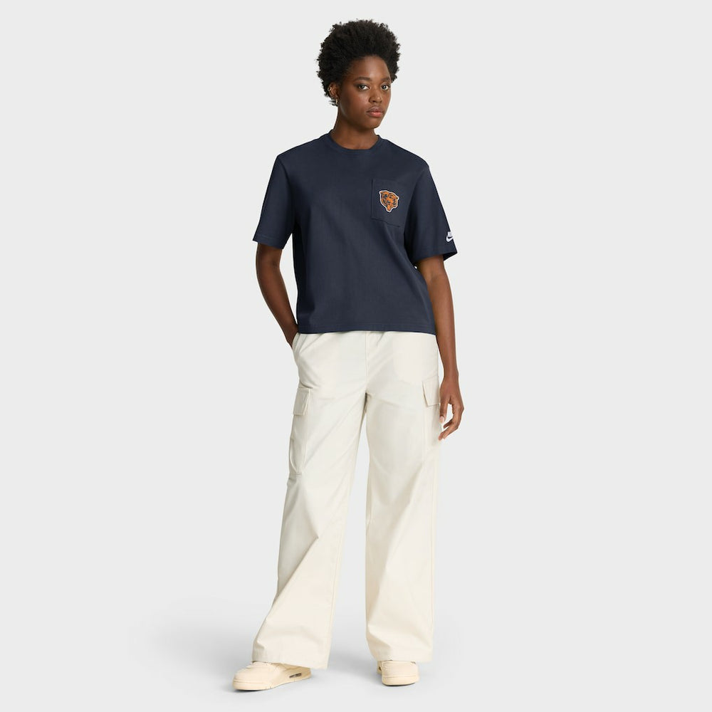 Chicago Bears Women's Rewind Pocket Boxy T-Shirt Navy