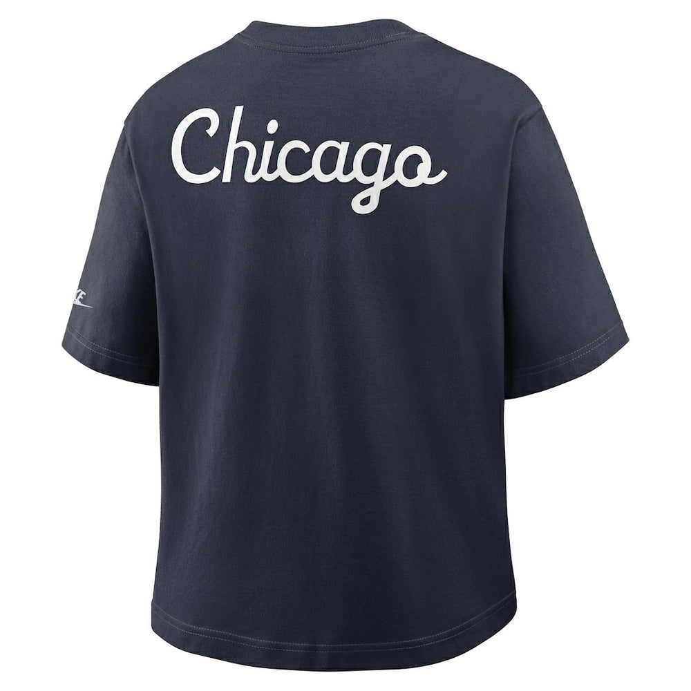 Chicago Bears Women's Rewind Pocket Boxy T-Shirt Navy