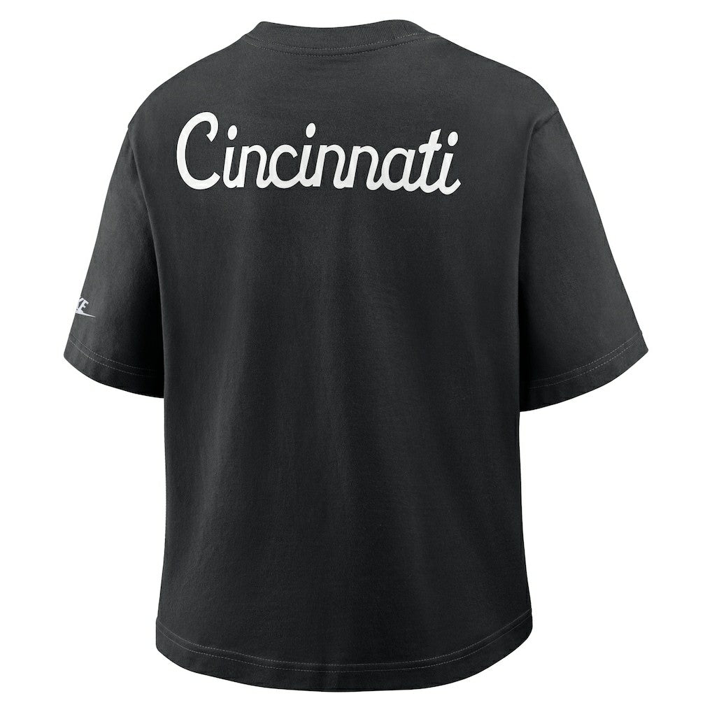 Cincinnati Bengals Women's Rewind Pocket Boxy T-Shirt Black
