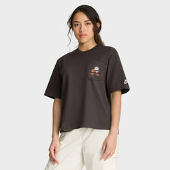 Cleveland Browns Women's Rewind Pocket Boxy T-Shirt Brown