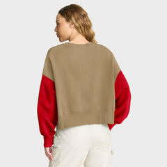 San Francisco 49ers Women's Oversized Rewind Pullover Sweatshirt Tan