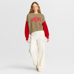 San Francisco 49ers Women's Oversized Rewind Pullover Sweatshirt Tan