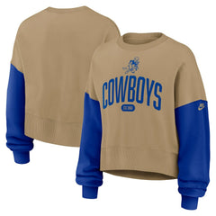 Dallas Cowboys Women's Oversized Rewind Pullover Sweatshirt Tan