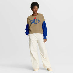 Buffalo Bills Women's Oversized Rewind Pullover Sweatshirt Tan