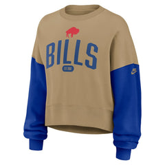 Buffalo Bills Women's Oversized Rewind Pullover Sweatshirt Tan