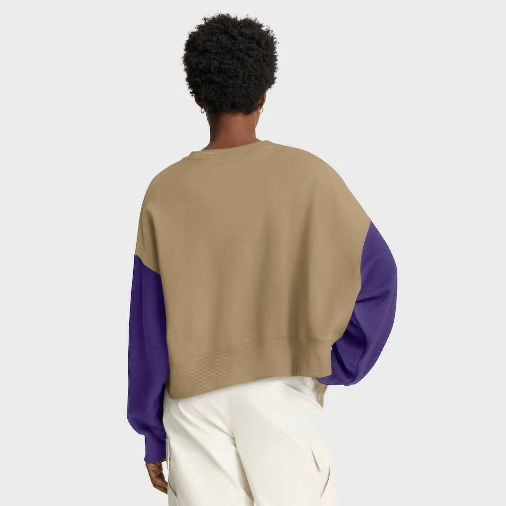 Minnesota Vikings Women's Oversized Rewind Pullover Sweatshirt Tan