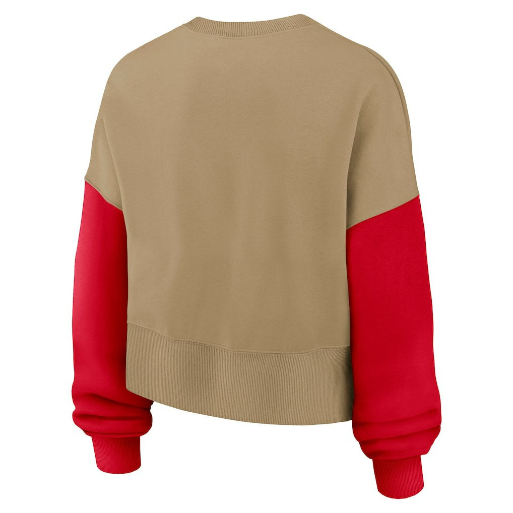 Kansas City Chiefs Women's Oversized Rewind Pullover Sweatshirt Tan