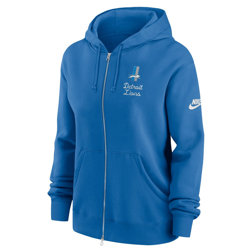 Detroit Lions Women's Phoenix Rewind Full-Zip Hoodie Blue