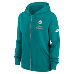 Miami Dolphins Women's Phoenix Rewind Full-Zip Hoodie Aqua