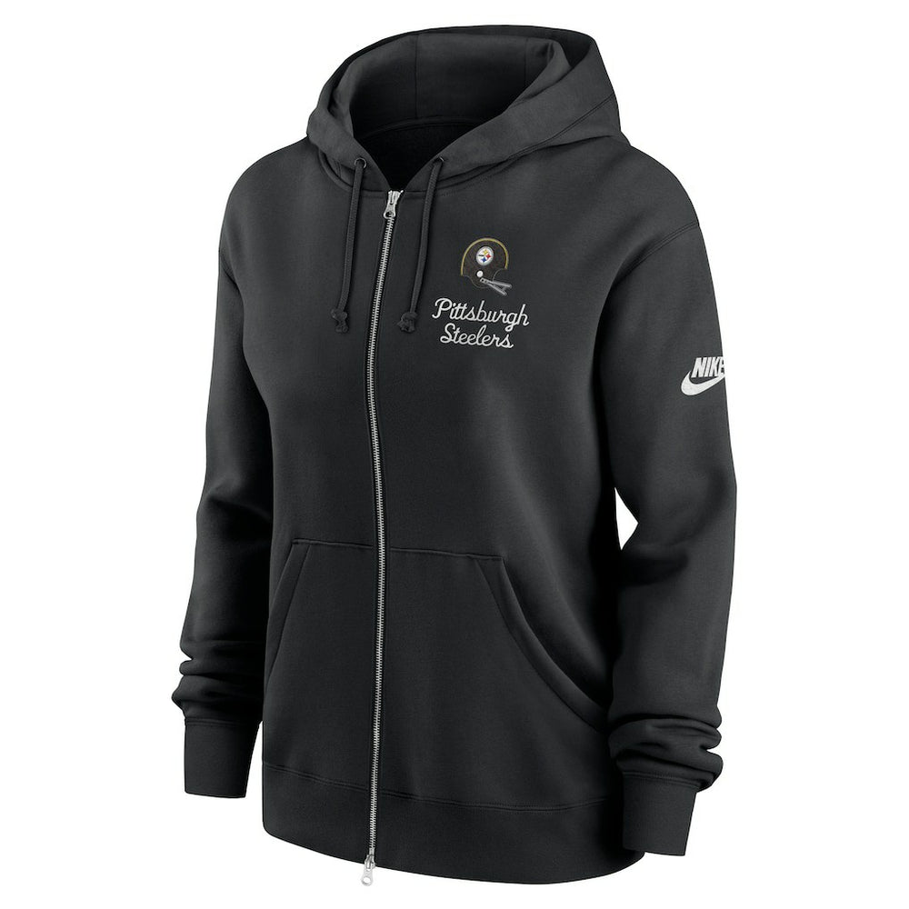Pittsburgh Steelers Women's Phoenix Rewind Full-Zip Hoodie Black