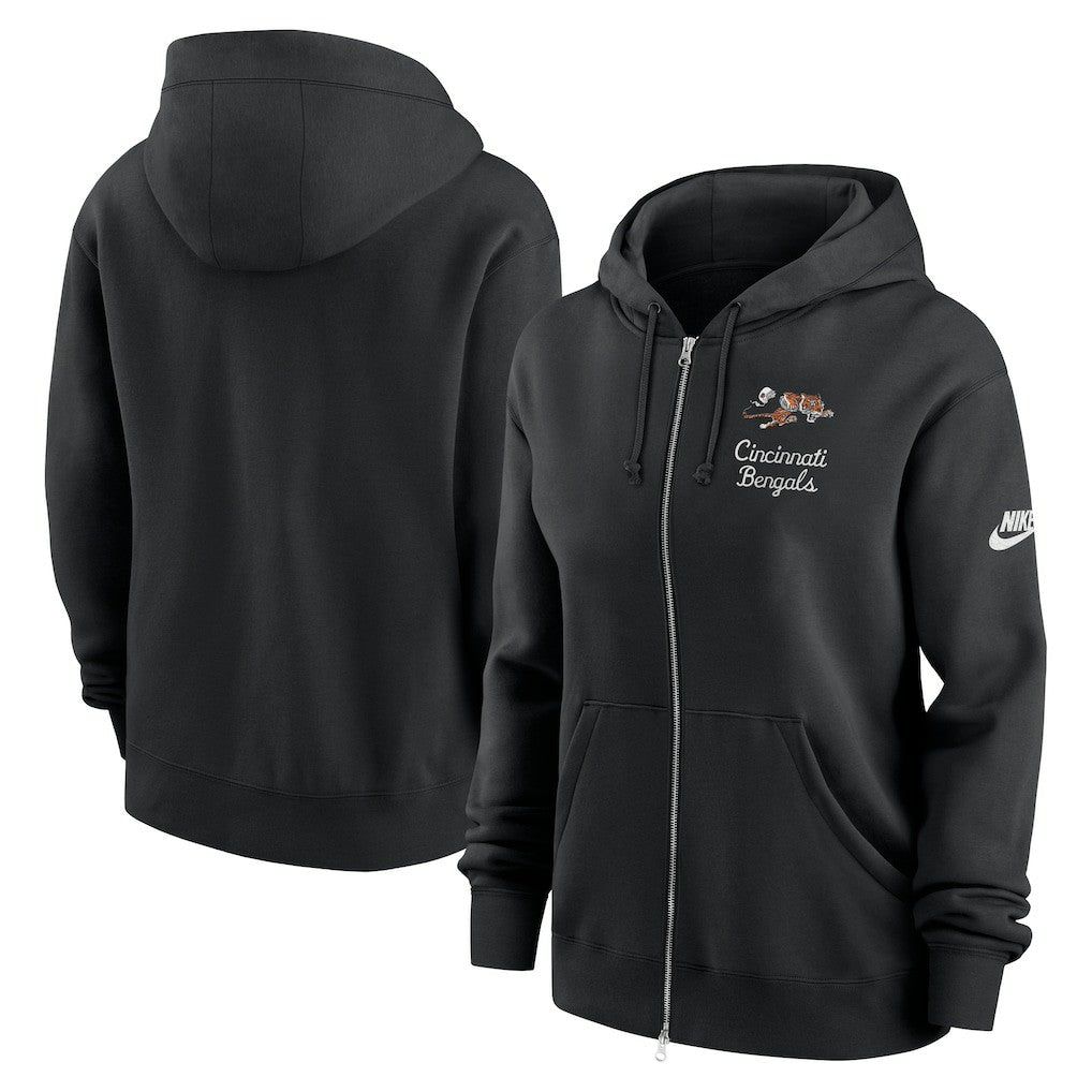 Cincinnati Bengals Women's Phoenix Rewind Full-Zip Hoodie Black