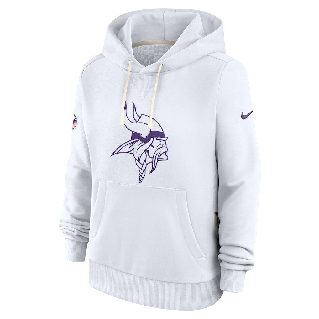 Minnesota Vikings Women's Alternate Logo Sideline Standard Issue Dri-FIT Hoodie White