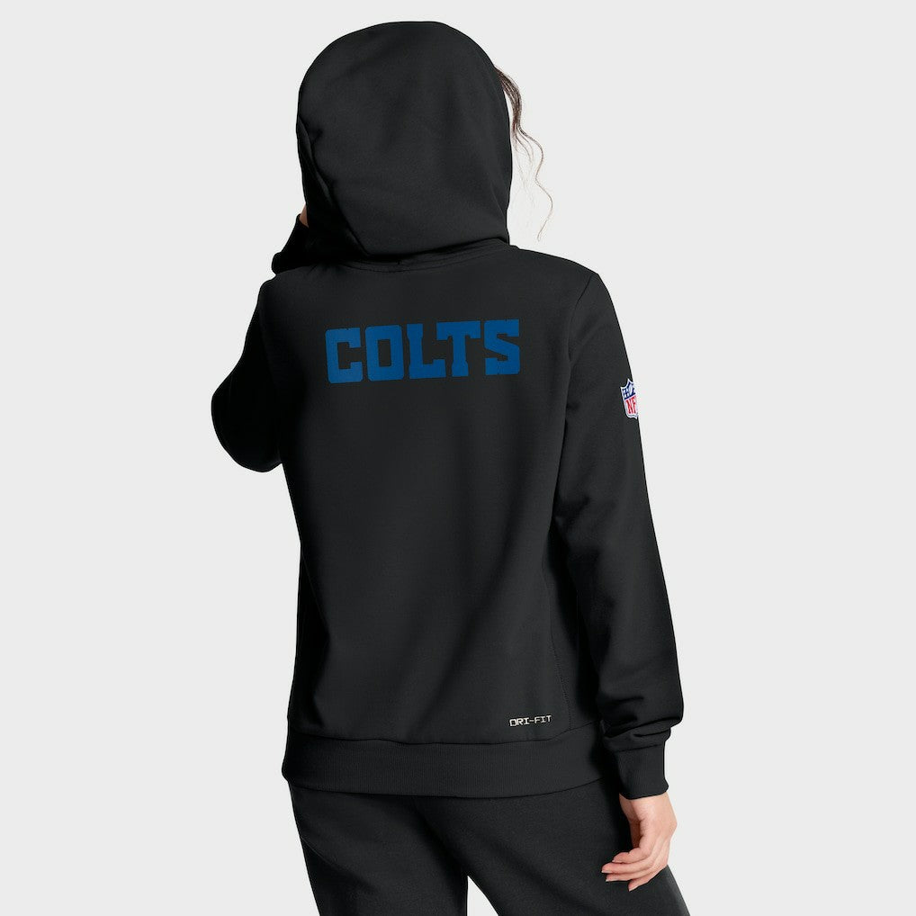 Indianapolis Colts Women's Alternate Logo Sideline Standard Issue Dri-FIT Hoodie Black