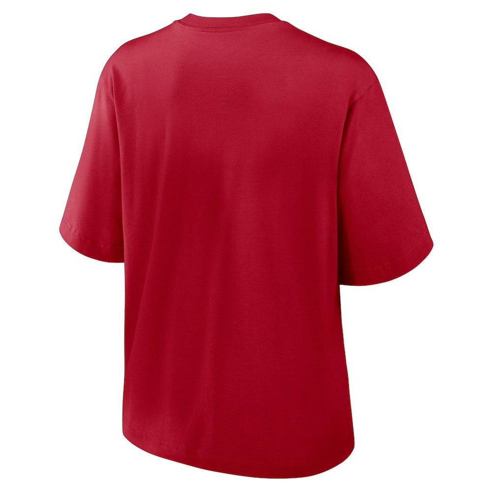 San Francisco 49ers Women's Essential Script Relaxed Boxy T-Shirt Scarlet