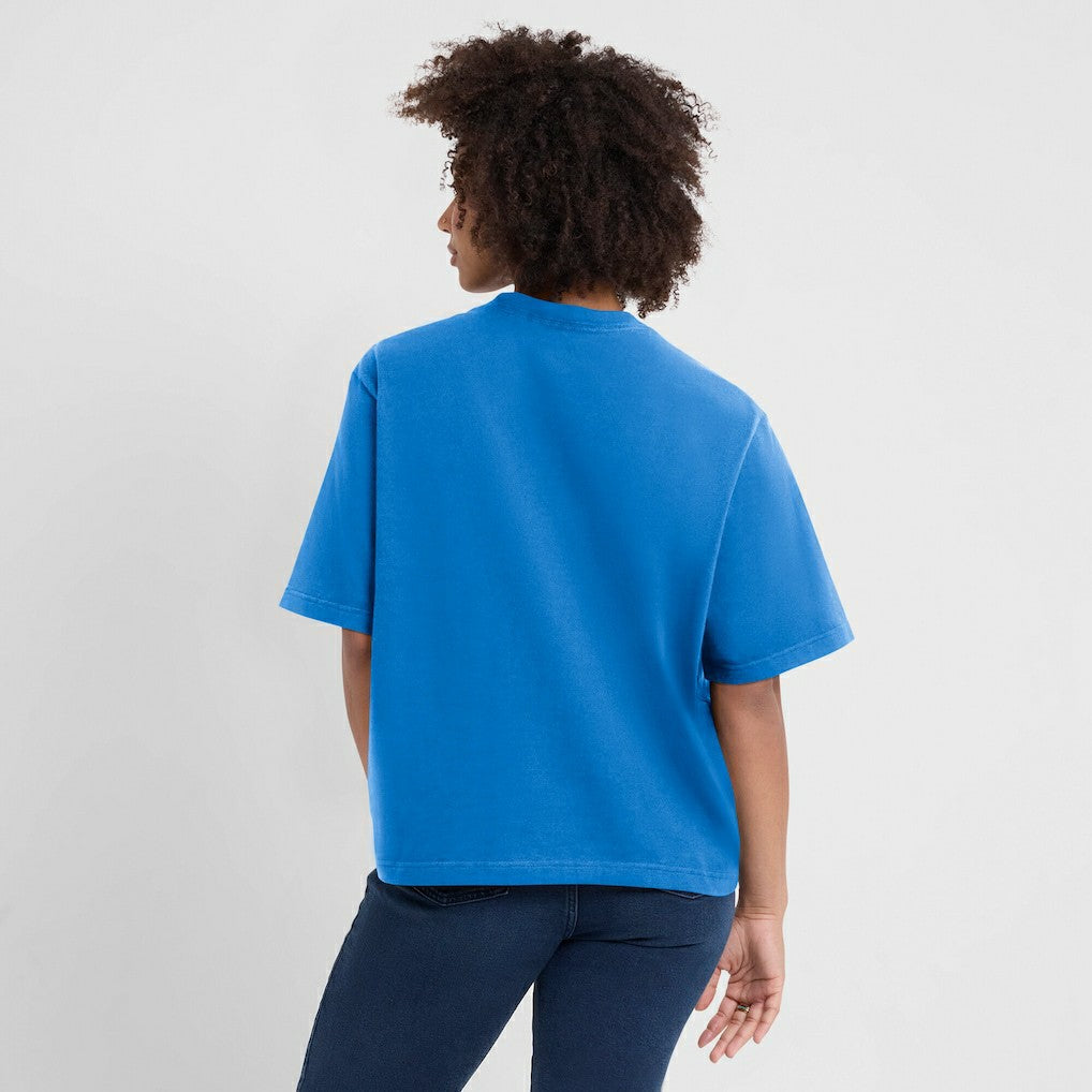 Los Angeles Chargers Women's Essential Script Relaxed Boxy T-Shirt Powder Blue