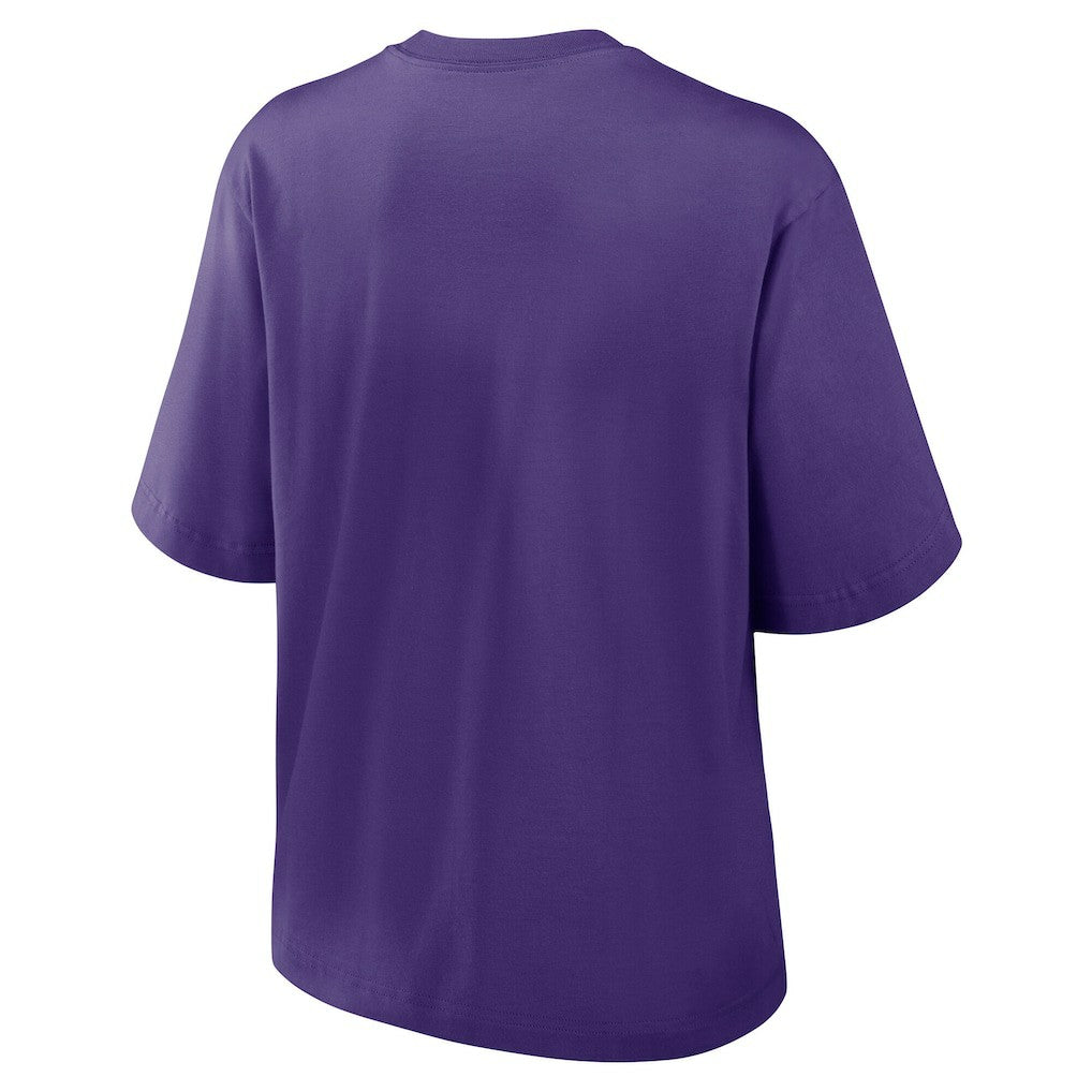 Minnesota Vikings Women's Essential Script Relaxed Boxy T-Shirt Purple