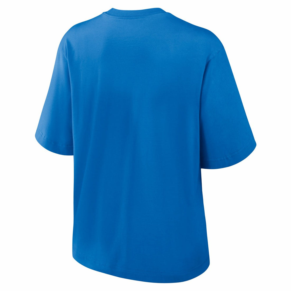 Detroit Lions Women's Essential Script Relaxed Boxy T-Shirt Blue