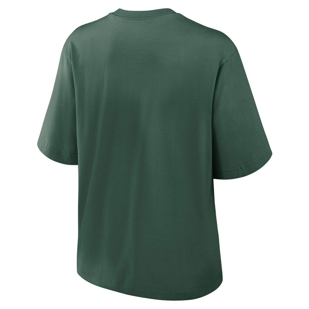Green Bay Packers Women's Essential Script Relaxed Boxy T-Shirt Green