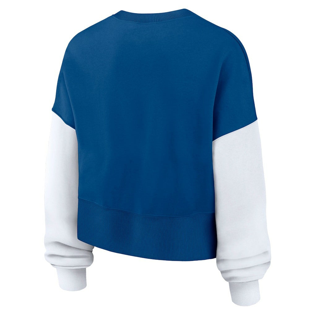 Indianapolis Colts Women's Oversized Color-Block Pullover Sweatshirt Royal
