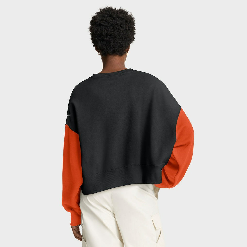 Cincinnati Bengals Women's Oversized Color-Block Pullover Sweatshirt Black