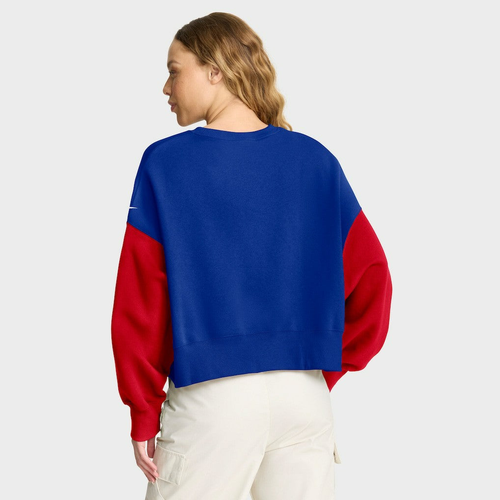 Buffalo Bills Women's Oversized Color-Block Pullover Sweatshirt Royal