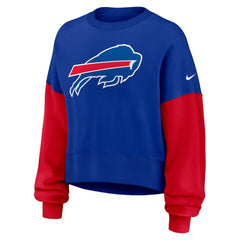 Buffalo Bills Women's Oversized Color-Block Pullover Sweatshirt Royal