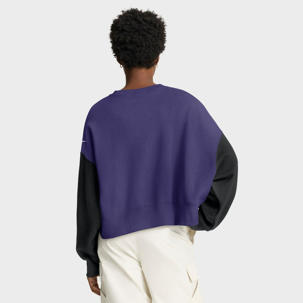 Baltimore Ravens Women's Oversized Color-Block Pullover Sweatshirt Purple
