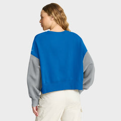 Detroit Lions Women's Oversized Color-Block Pullover Sweatshirt Blue