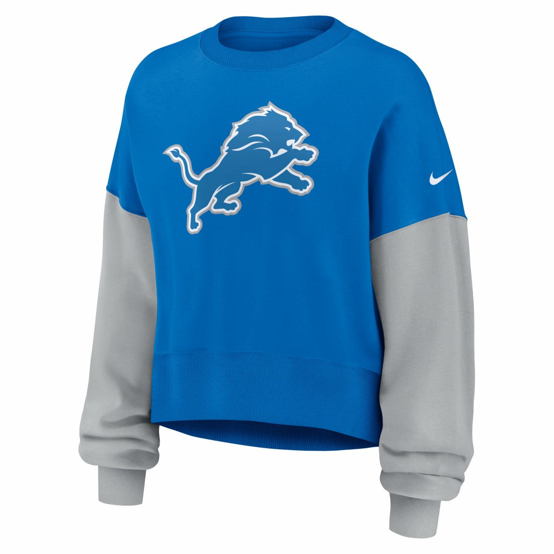 Detroit Lions Women's Oversized Color-Block Pullover Sweatshirt Blue