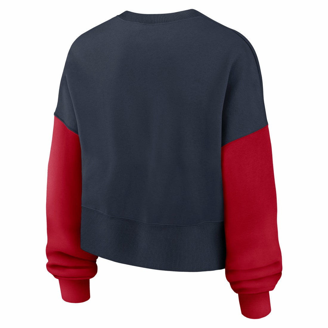 Houston Texans Women's Oversized Color-Block Pullover Sweatshirt Navy