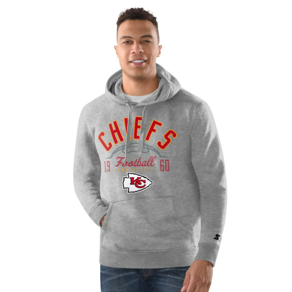 Kansas City Chiefs Starter Pullover Hoodie Heather Gray